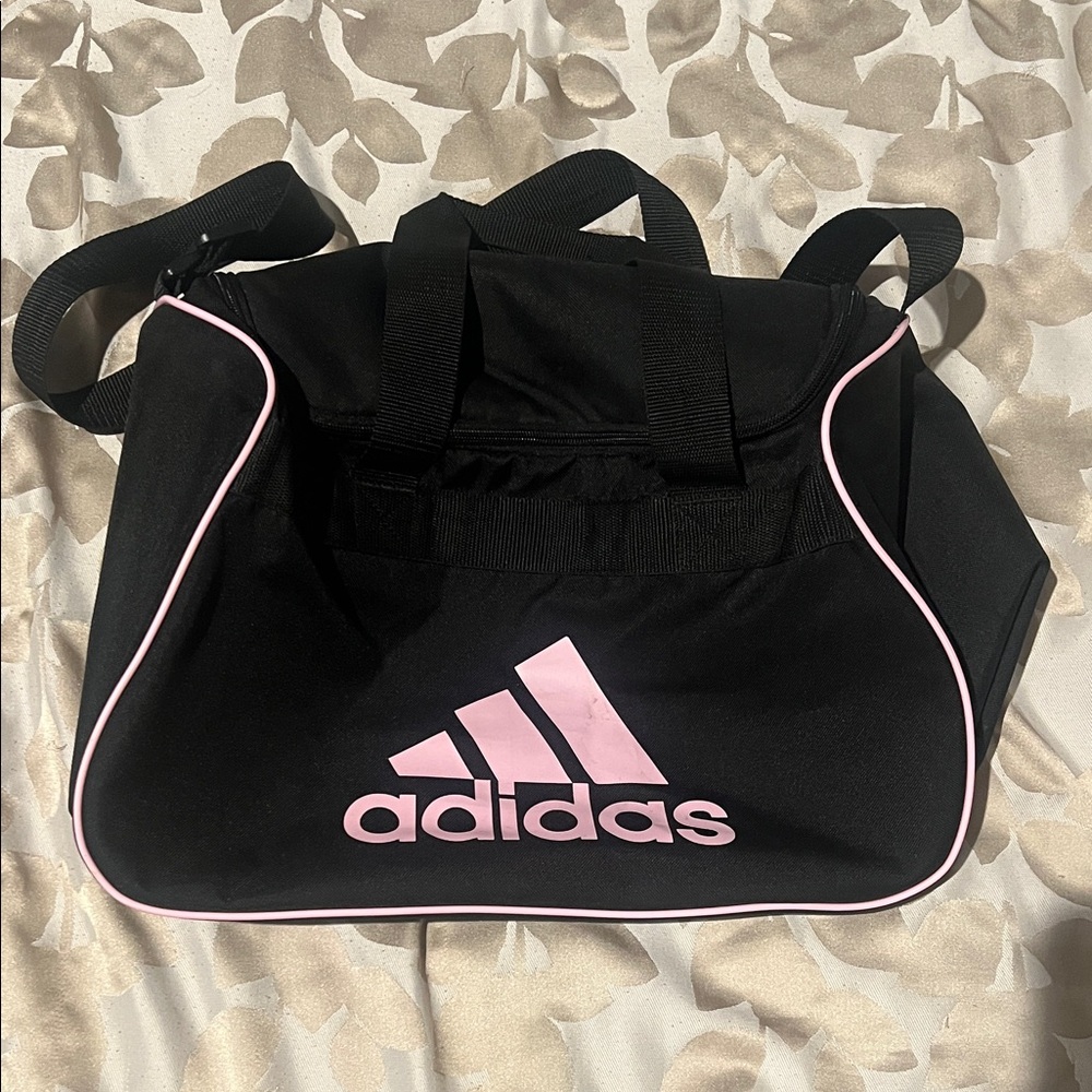 Adidas Women's Black Travel Bag with Pink Accents